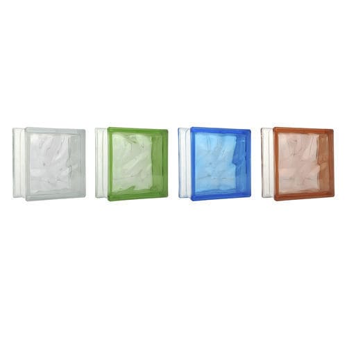 Квадратный стеклоблок - NUVOLA - STAMPLAST SRL - 3D / для фасада / цветной