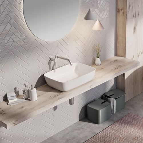 Настольная раковина - NEO R - BALTECO AS - из Solid Surface / прямоугольная / без отверстия