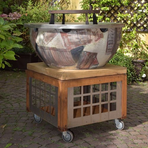 Дровяная садовая жаровня - FOCULUS LARGE 100 - LA CASTELLAMONTE Stufe di Ceramica - из нержавеющей стали / из кортеновской стали / из каштана