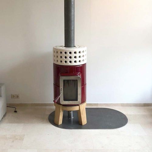 Печь-камин на дровах - ROUNDSTACK WOOD SIZE 1 - LA CASTELLAMONTE Stufe di Ceramica - 0-5 кВ / 5 кВ...10 кВ / на ножках