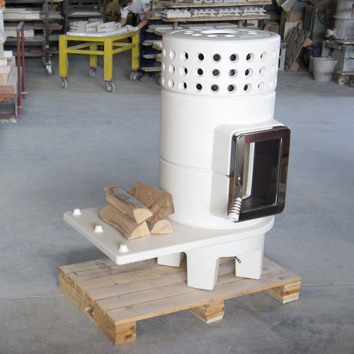Печь-камин на дровах - ROUNDSTACK SIDE SIZE 1 - LA CASTELLAMONTE Stufe di Ceramica - 0-5 кВ / 5 кВ...10 кВ / на ножках