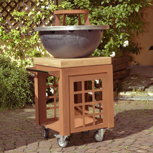 Дровяная садовая жаровня - FOCULUS SMALL 65 - LA CASTELLAMONTE Stufe di Ceramica - из нержавеющей стали / из кортеновской стали / из каштана