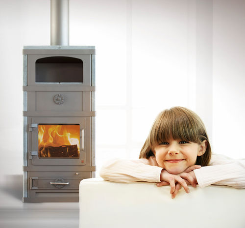Печь-камин на дровах - 2060/2260 - LOTUS Heating Systems A/S - традиционная / из стали / с подогревом для блюд