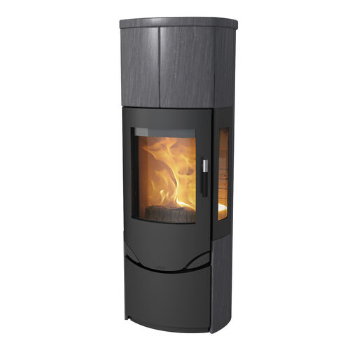 Печь-камин на дровах - PRIO M - LOTUS Heating Systems A/S - с 3 поверхностями / современная / из камня