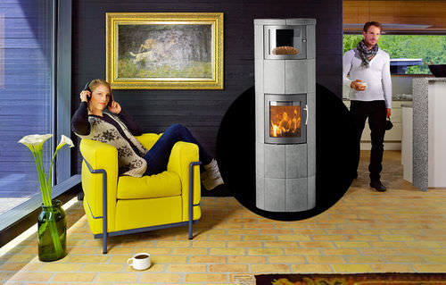 Печь-камин на дровах - M4/M9 - LOTUS Heating Systems A/S - современная / из стеатита / с печью