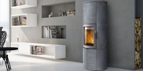 Печь-камин на дровах - MAESTRO 152 - LOTUS Heating Systems A/S - современная / из камня
