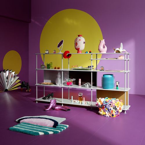 Современный стеллаж - Free 333100 - Montana Furniture - из лакированной МДФ / из лакированного металла / белый