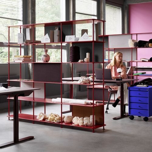 Современный стеллаж - Free 555000 - Montana Furniture - из лакированной МДФ / из лакированного металла / белый