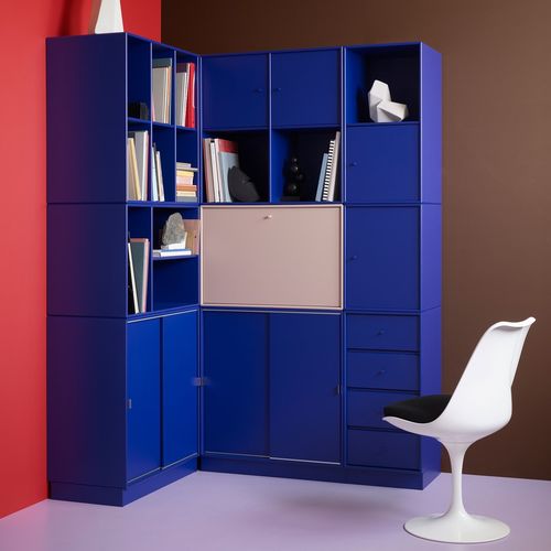 Современный секретарский стол - 4119 - Montana Furniture - из лакированной МДФ / со встроенным ящиком / настенный