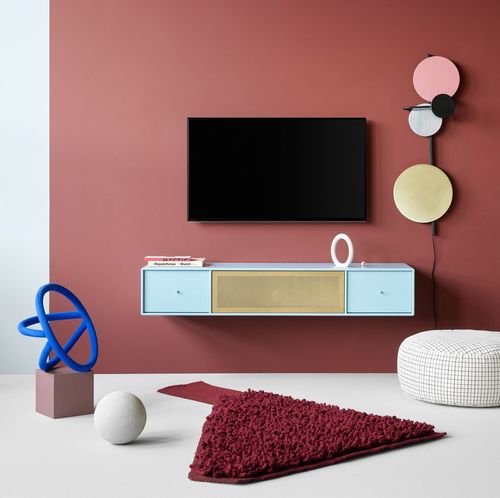 Современная тумба под телевизор - OCTAVE II - Montana Furniture - с выдвижными ящиками / 3 дверцы / на роликах