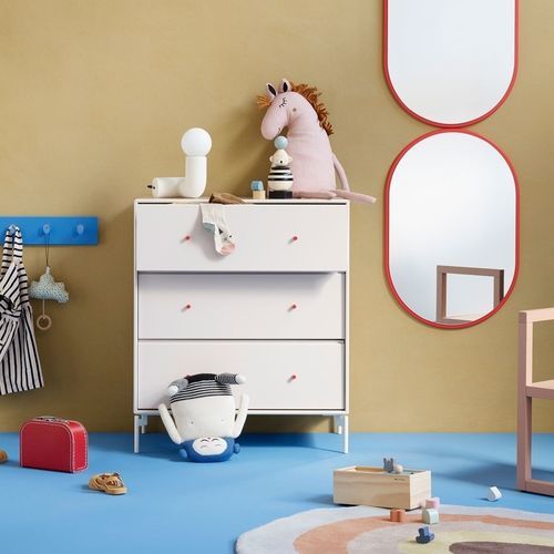 Современный комод - CARRY - Montana Furniture - из лакированной МДФ / прямоугольный / на колесиках