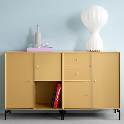 Современный буфет - COUPLE - Montana Furniture - из лакированной МДФ / из металла / с полкой