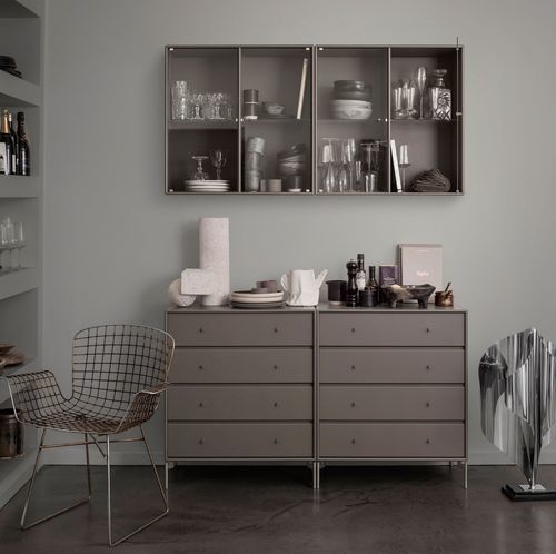 Современный комод - 1125 - Montana Furniture - из лакированной МДФ / прямоугольный / на колесиках