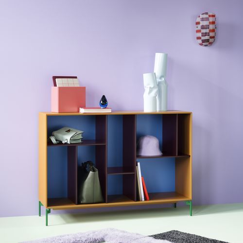 Современный буфет - Mega 201201 - Montana Furniture - из лакированной МДФ / с полкой / 4 ножки
