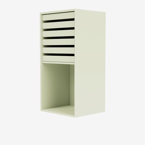 Современный стеллаж - 1562 - Montana Furniture - из лакированной МДФ / для офиса / со встроенным ящиком
