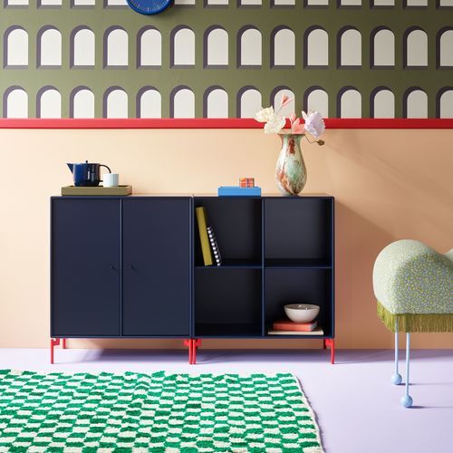 Современный буфет - PAIR - Montana Furniture - из лакированной МДФ / с полкой / с распашными дверями