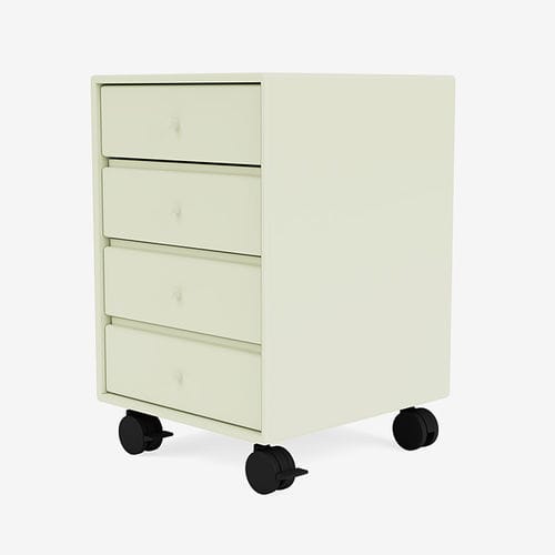 Тумба под письменный стол из лакированной МДФ - 4165 - Montana Furniture - с 4 выдвижными ящиками / на роликах