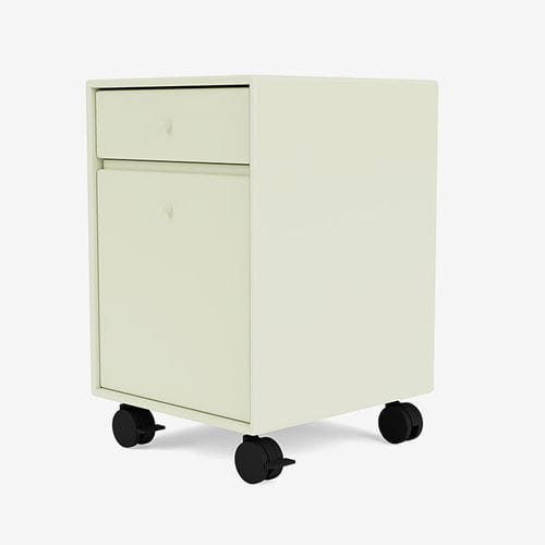 Тумба под письменный стол из лакированной МДФ - 4166 - Montana Furniture - с 2 выдвижными ящиками / на роликах