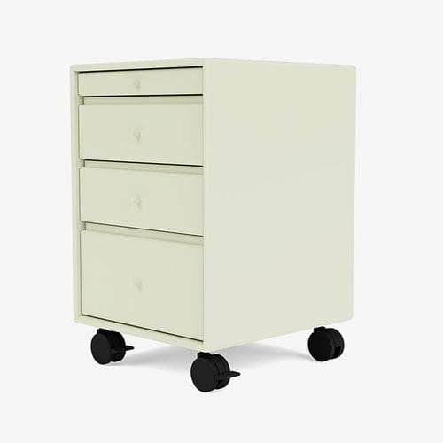 Тумба под письменный стол из лакированной МДФ - 4269 - Montana Furniture - с 4 выдвижными ящиками / на роликах