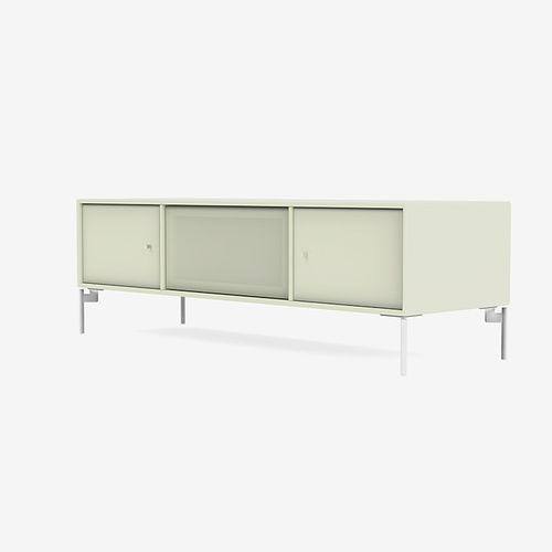 Современная тумба под телевизор - VJ17 - Montana Furniture - со встроенным ящиком / на роликах / из лакированной МДФ