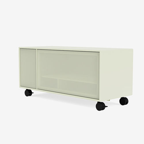 Современная тумба под телевизор - SL13L - Montana Furniture - на роликах / из лакированной МДФ / из стали
