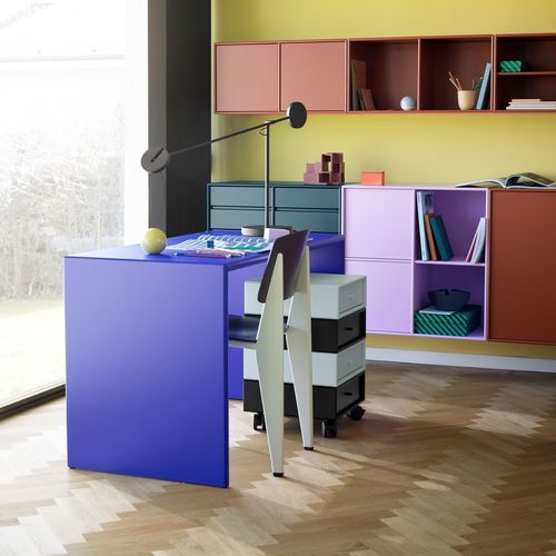 Напольный рабочий стол - X80160 - Montana Furniture - современный / из лакированной МДФ / прямой