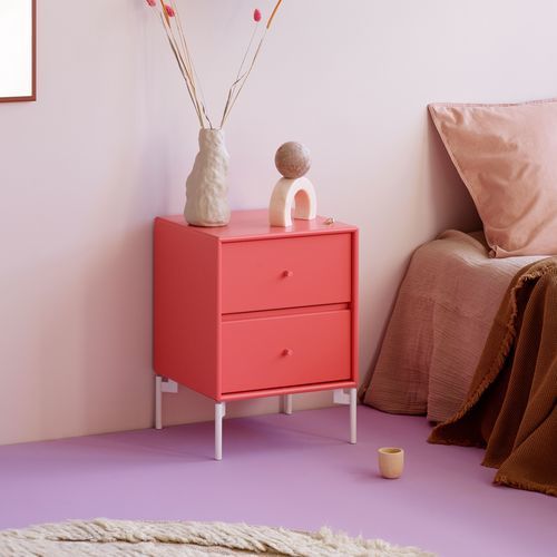 Современный ночной столик - DRIFT - Montana Furniture - из лакированной МДФ / с основанием из латуни / прямоугольный