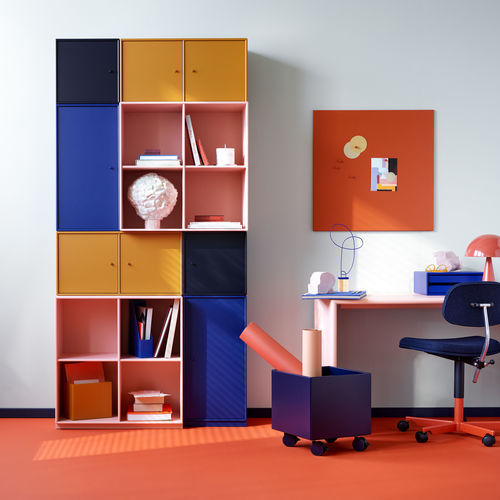 Настенный книжный шкаф - 1112 - Montana Furniture - современный / из лакированной МДФ / со встроенным ящиком