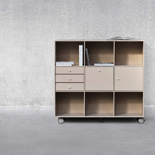 Модульный стеллаж - CO16 - Montana Furniture - низкий / с роликами / современный