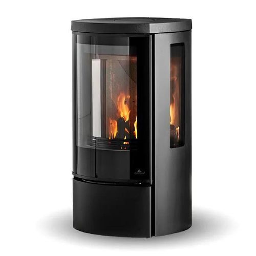 Печь-камин на дровах - COZY MODERN LOW SIDEGLASS - Jydepejsen A/S - настенная / с 3 поверхностями / современная