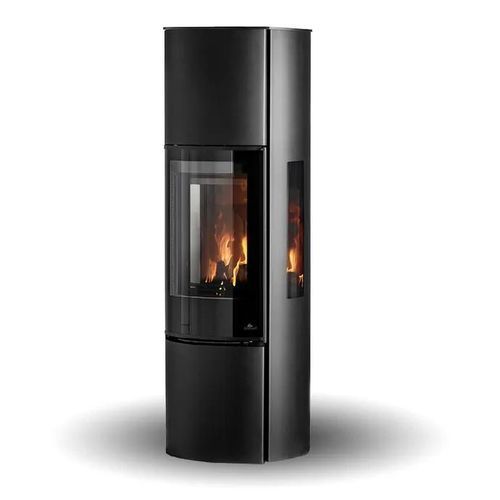 Печь-камин на дровах - COZY MODERN HIGH SIDEGLASS - Jydepejsen A/S - настенная / с 3 поверхностями / современная