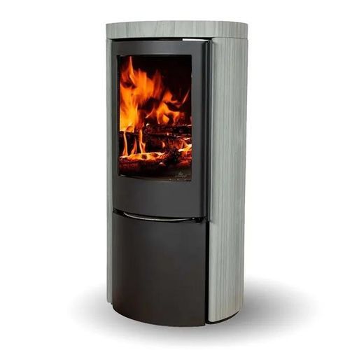 Печь-камин на дровах - COZY MODERN GREY WOOD SANDSTONE - Jydepejsen A/S - отдельностоящая / современная / из стеатита