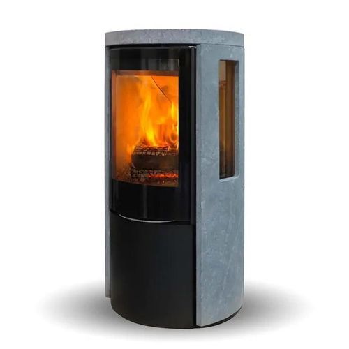 Печь-камин на дровах - COZY MODERN SOAPSTONE SIDEGLASS - Jydepejsen A/S - отдельностоящая / с 3 поверхностями / современная