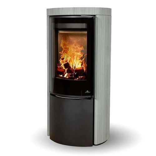 Печь-камин на дровах - COZY MODERN GREY WOOD SANDSTONE - Jydepejsen A/S - отдельностоящая / современная / из стеатита