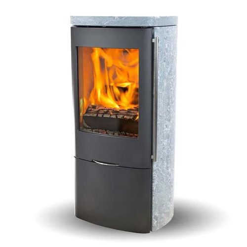 Печь-камин на дровах - SENZA SOAPSTONE - Jydepejsen A/S - отдельностоящая / современная / из стали