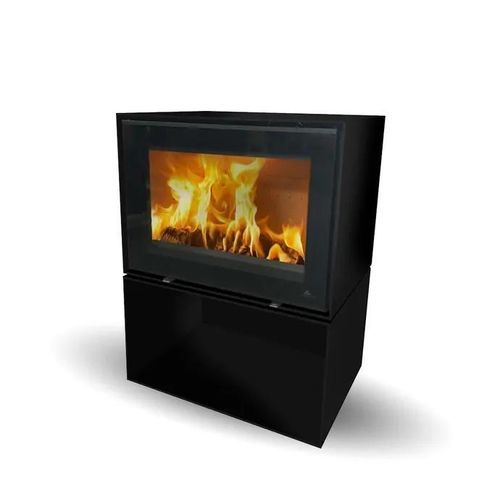 Печь-камин на дровах - ZETA FREESTANDING BLACK - Jydepejsen A/S - отдельностоящая / современная / из металла