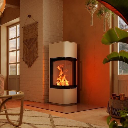 Печь-камин на дровах - Cubo S - Spartherm - The Fire Company - 0-5 кВ / 5 кВ...10 кВ / напольная
