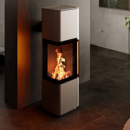 Печь-камин на дровах - Cubo L - Spartherm - The Fire Company - 0-5 кВ / 5 кВ...10 кВ / напольная