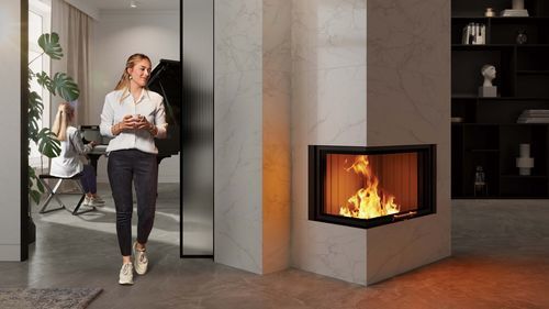 Угловая топка для камина - Varia 2L-80h - Spartherm - The Fire Company - дровяная / с дистанционным управлением / класс А+