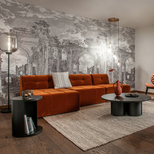 Модульный диван - BRESCIA L - EUROFASHION HOMETEXTILES & CONCEPTS - современный / из ткани / медный