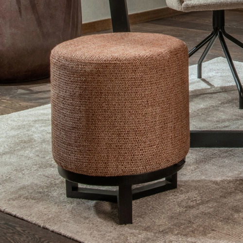 Современный пуф - FLYNN - EUROFASHION HOMETEXTILES & CONCEPTS - из ткани / из дерева / круглый