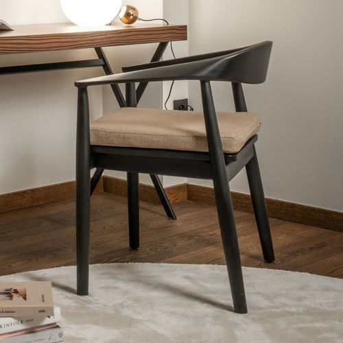 Современный cтул - MONO - EUROFASHION HOMETEXTILES & CONCEPTS - для интерьера / из ткани / с основанием из тикового дерева