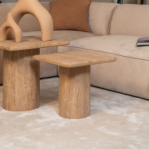 Современный вспомогательный столик - BEGA S - EUROFASHION HOMETEXTILES & CONCEPTS - из мрамора / с основанием из мрамора / квадратный