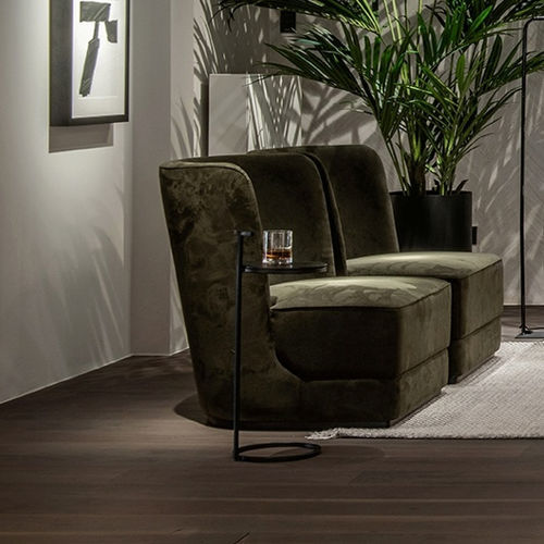 Современный вспомогательный столик - BERLIN - EUROFASHION HOMETEXTILES & CONCEPTS - из железа / с основанием из алюминия / круглый