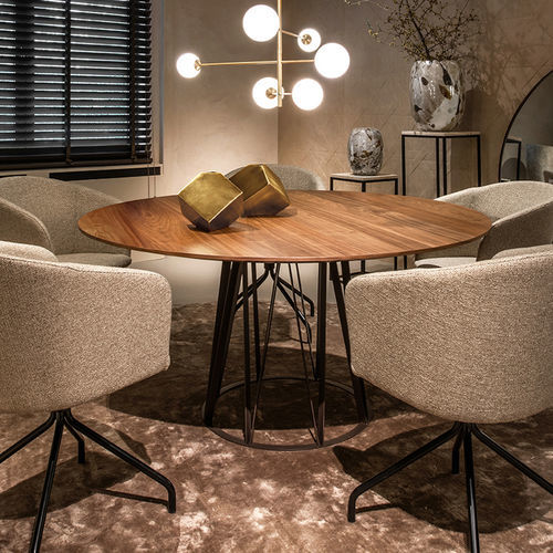 Современный стол - BOSTON - EUROFASHION HOMETEXTILES & CONCEPTS - из МДФ / с основанием из железа / круглый