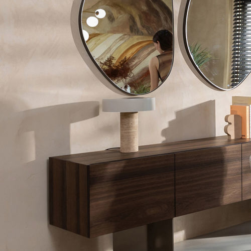 Настольная лампа - ANDO - EUROFASHION HOMETEXTILES & CONCEPTS - из металла / из травертина / современная