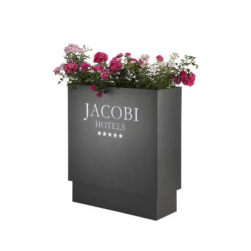 Кадка для садовых растений из стали - KARPO CUSTOMISED - FLORA - из листового металла / прямоугольная / с подсветкой