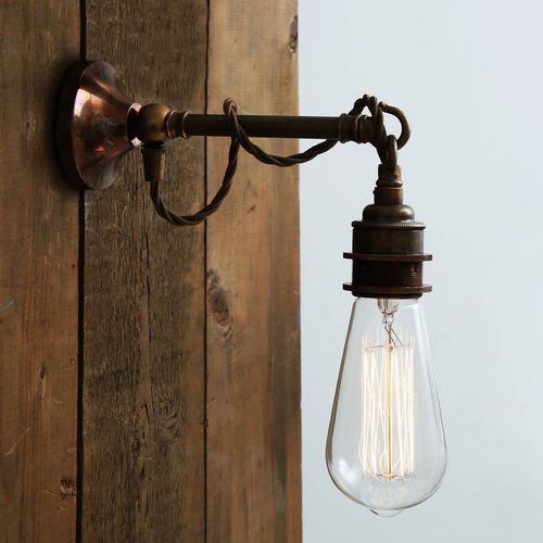 Настенный светильник индустриальный стиль - REHAU  - Mullan Lighting - для интерьера / из латуни / на фиксированном кронштейне