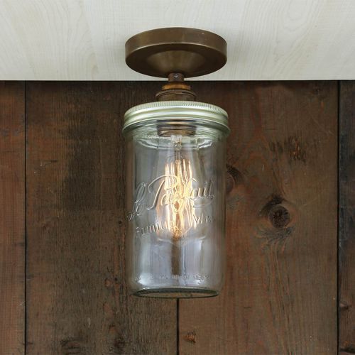 Классический потолочный светильник - JAM JAR  - Mullan Lighting - круговой / из стекла / из латуни