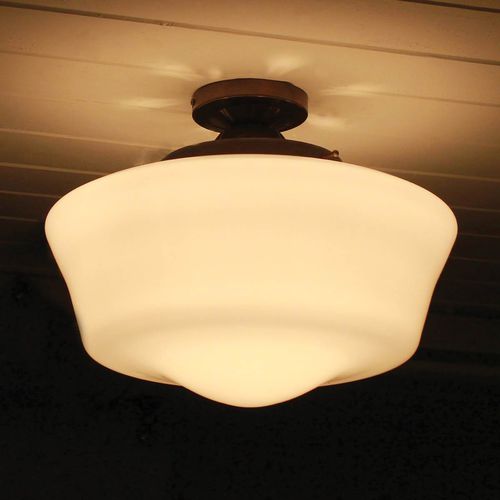 Классический потолочный светильник - SCHOOLHOUSE  - Mullan Lighting - круглый / из стекла / из латуни